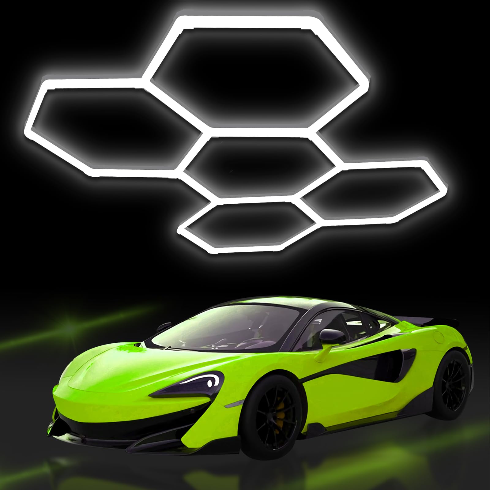 Hexagon Garage Lights LED, 25 Packs Hexagon Light 220W 26400LM