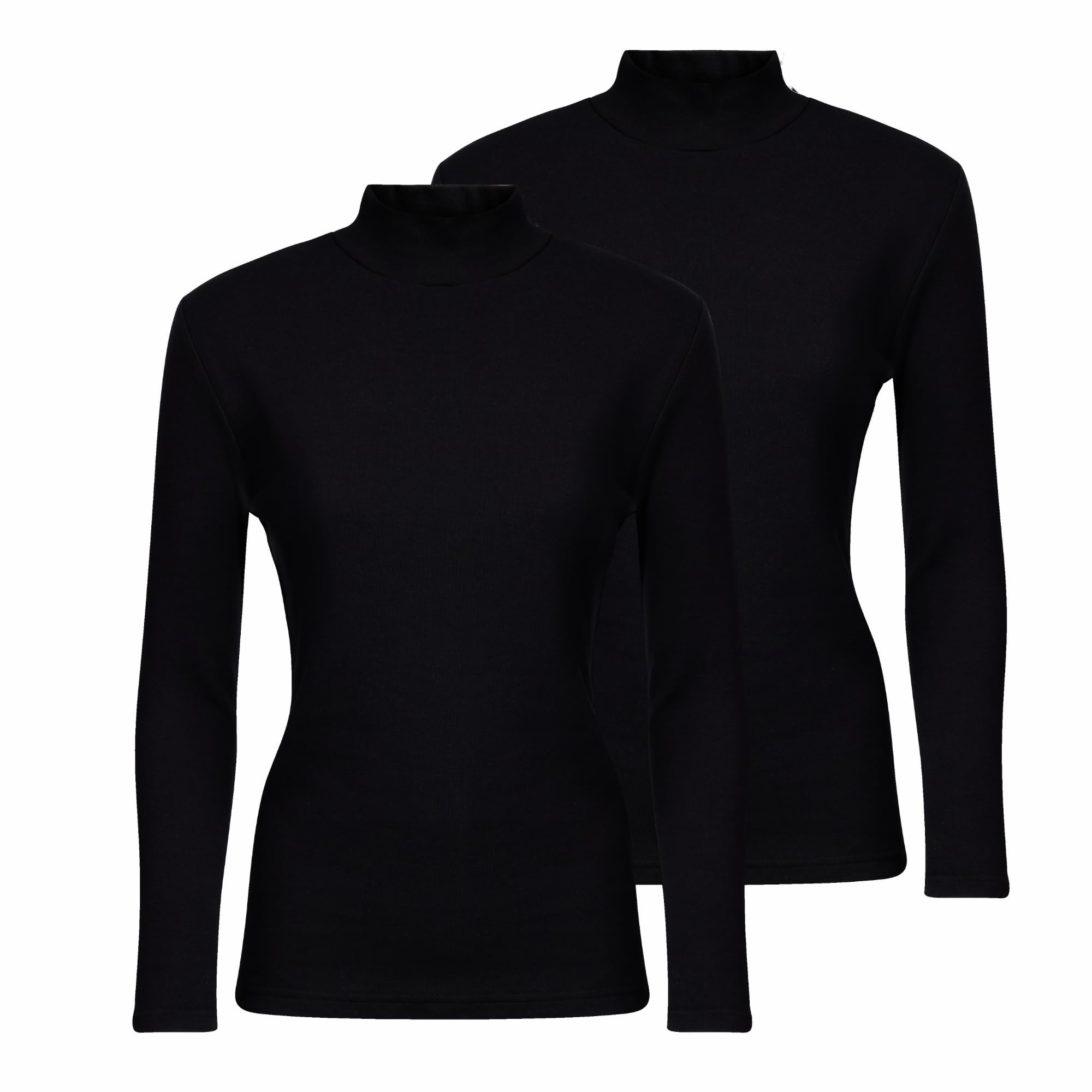 LIABEL Lupetto Donna Manica Lunga Caldo Cotone (2 Pezzi), Dolcevita Collo Alto vestibilità Perfetta, Calore e Comfort, Soffice al Tatto
