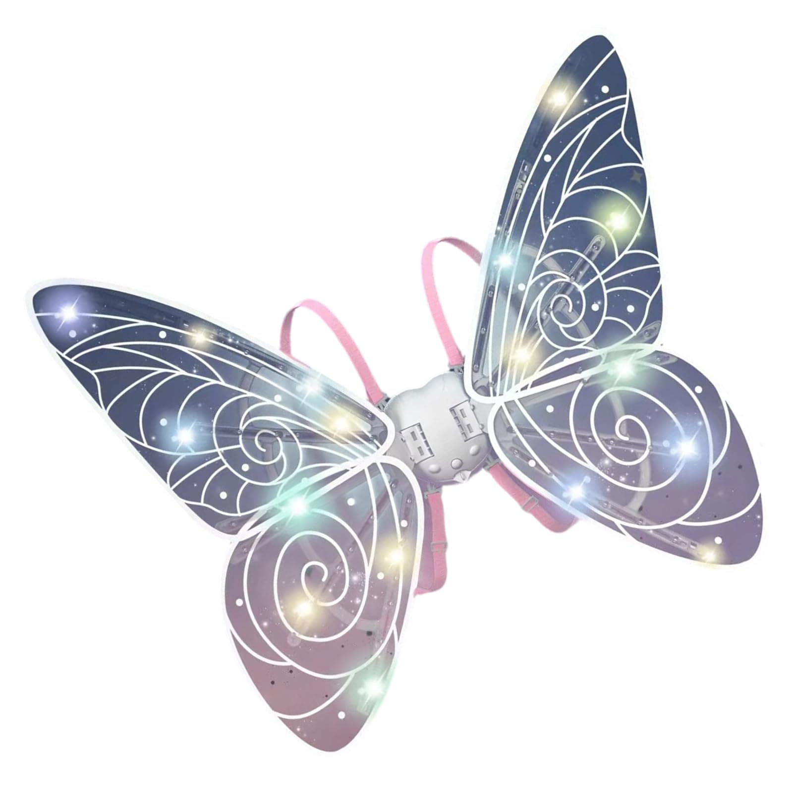 Jazuaiao Up Musical Butterfly Wing with Adjustable Strap for Halloween Birthday Glowing Butterfly Wing Accessory with Music and Light Effects for Parties