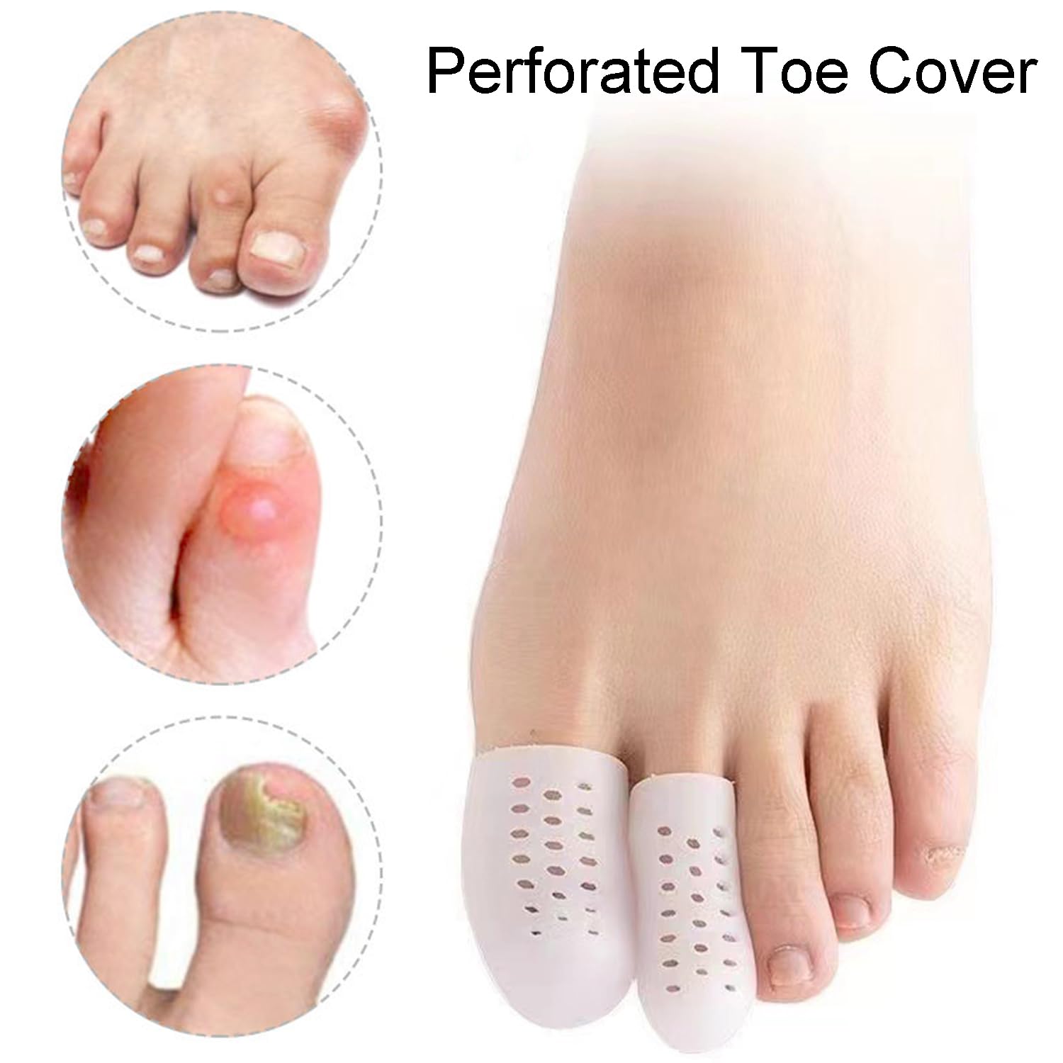 10 piezas Protector Dedos Pie Silicona Transpirable, Punteras de Gel Para Ampollas, Callos, Alivio Del Dolor De Fricción y Mucho Más para hombres y mujeres(5 Pares)