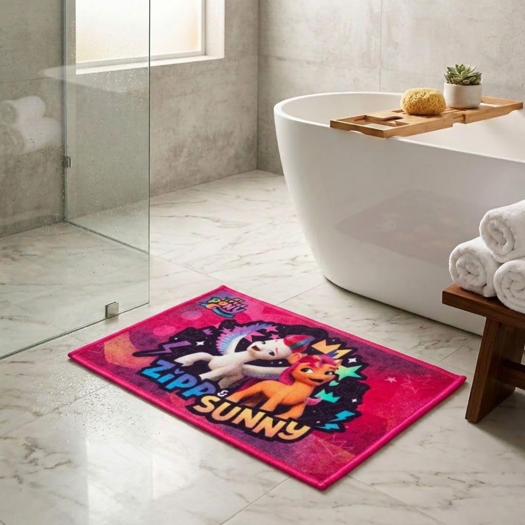 Athom Living My Little Pony Zipp Sunney Multicolour Kids Bathmat with Latex Backing, ANI-Skid, Premium Nylon Material-picture-10