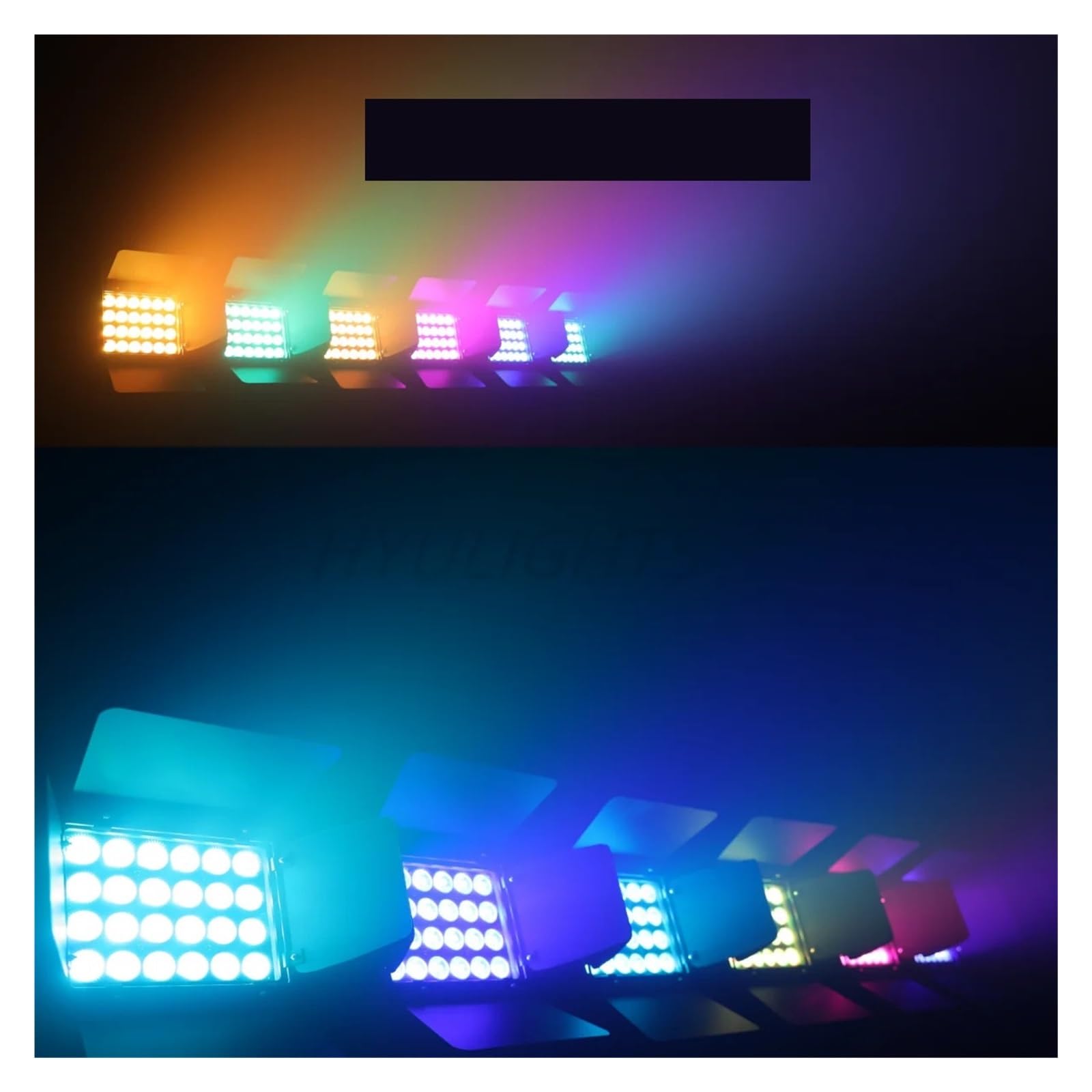 Wodoodporna dekoracja dyskotekowa LED światła ścienne IP65 z drzwiami na zawiasach, 24x18W RGBWA UV 6 w 1, efekty stroboskopowe dla DJ-ów, oświetlenie sceniczne na imprezy (4 szt. 24x12W 4 w 1)