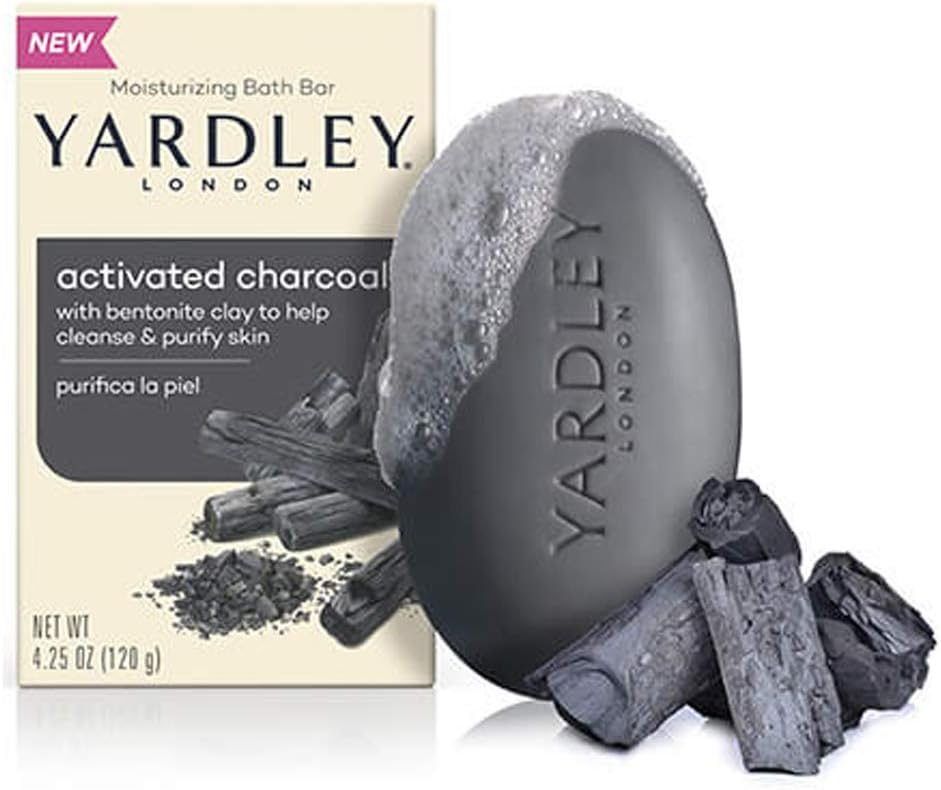 Yardley Yardley London Moisturizing Bath Bar, Activated Charcoal 4.25 Ounce (Pack Of 12), Activated Charcoal, 12 count