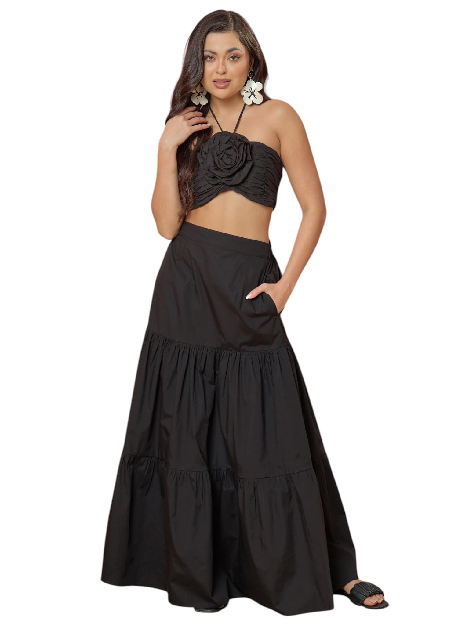 pink paprika by sassafras Women's Front Corsage Tube Top with Tiered Skirt-picture-25