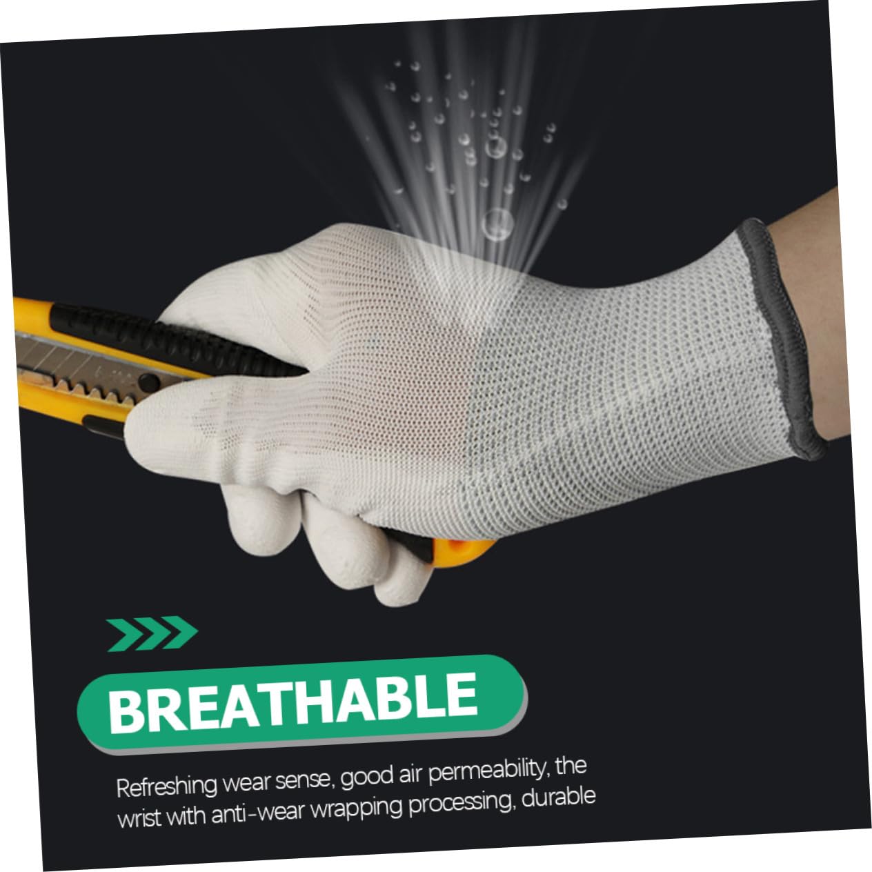 48 Pares Guantes Antiestáticos de Nylon con Recubrimiento de Antideslizantes y Resistentes para Montaje Electrónico y Reparación Talla Pack