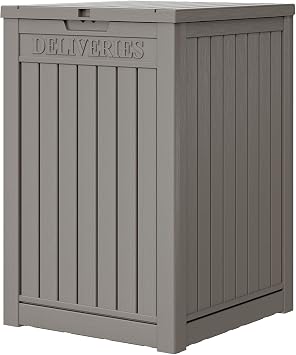 LHBGO Package Delivery Box for Outside, 48 Gallon Storage with Lockable Secure, Large Resin Outdoor Package Drop Container