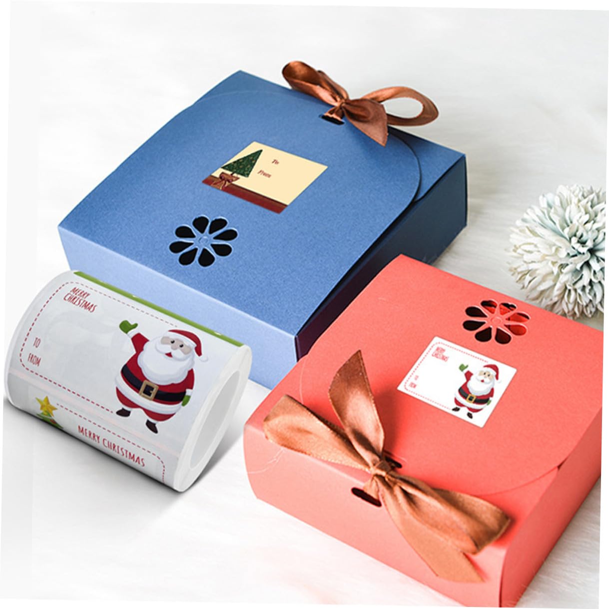 Housoutil 10 Adesivi Natalizi per Pacchetti Etichette Autoadesive Retro per Scatole Regalo Festa Natale Decorativi per Famiglia