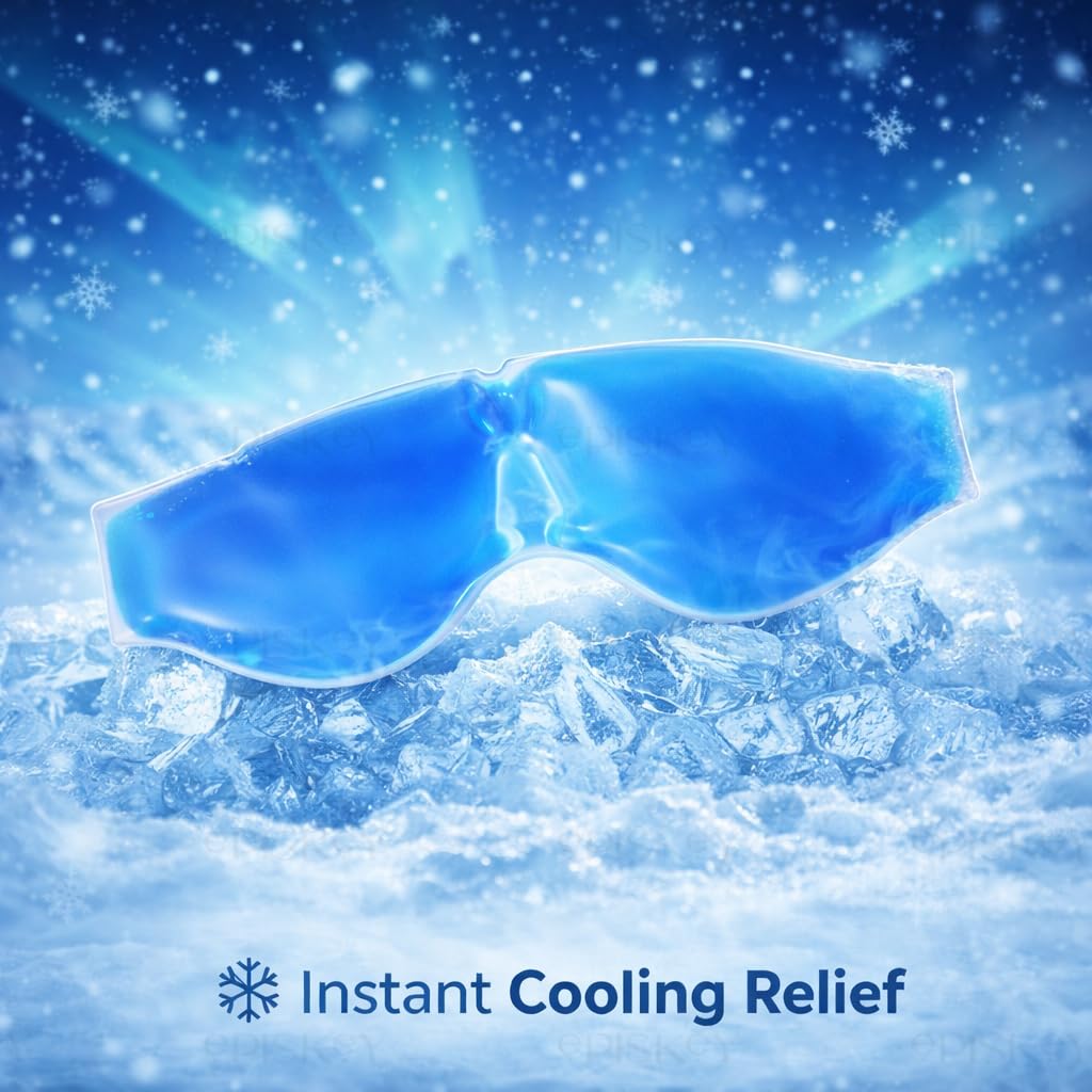 Episkey Cooling Gel Eye Mask with Ice Pad for Sleeping, Pain Relief & Dark Circles for Men & Women, Blue,Pack of 1 — Amazon image 2