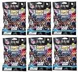 Party Animal - 6 Pack Bundle - Squeezymates Color Rush Series 3 Mystery Blind Pack Bag NFL Football Figure Slofoam Keychain