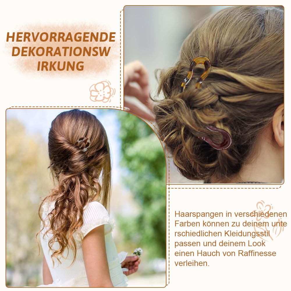 AOZUO 3 pezzi French Twist Hair Pin, 14,2 cm, forcine per capelli da donna, in metallo, francese, a forma di U, grandi barrette per capelli per donne e ragazze