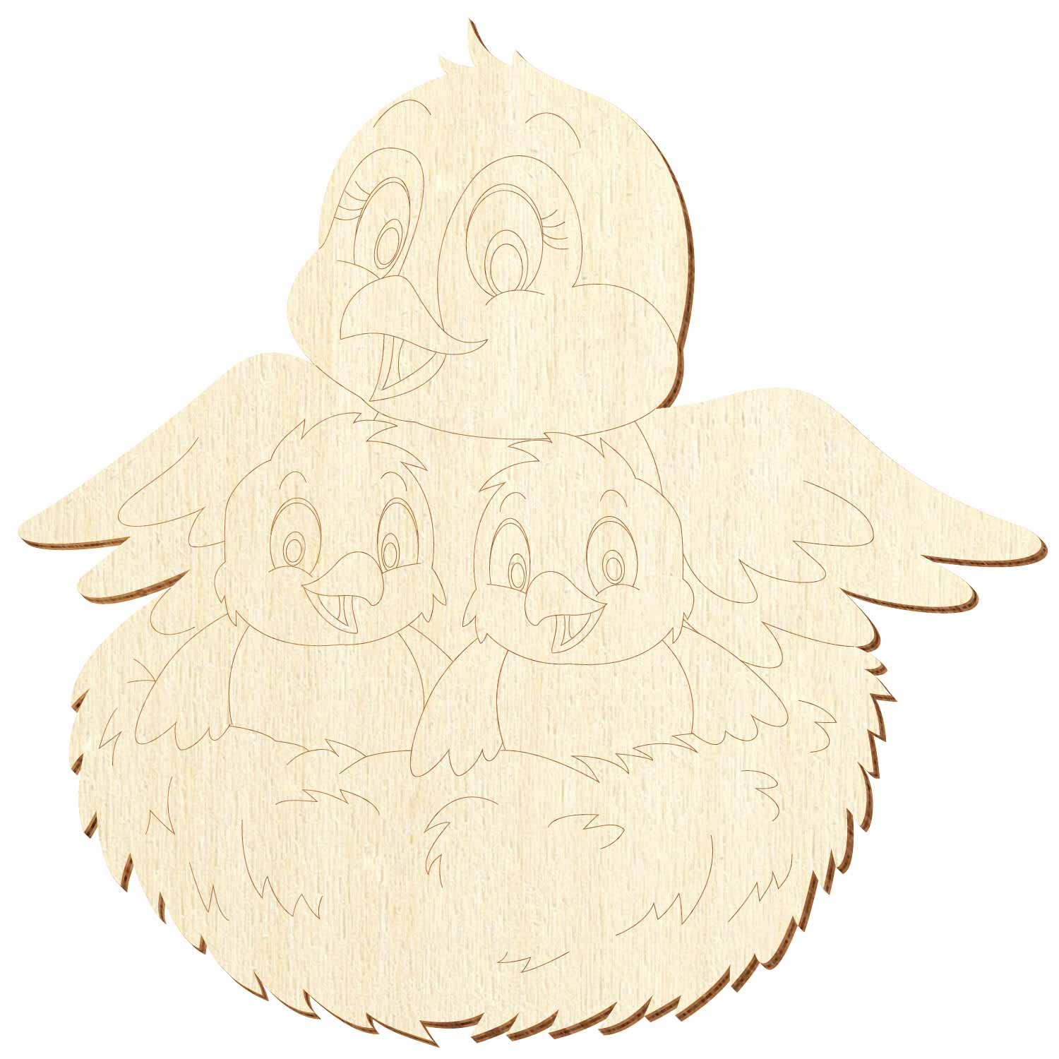 Nido de pájaro de madera, manualidades 5-50 cm, paquete con 100 unidades, ancho: 12 cm