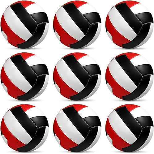 Paquete de 9 pelotas de voleibol de tamaño oficial 5, voleibol para interiores y exteriores, impermeables, suaves, para piscina, playa, voleibol, de