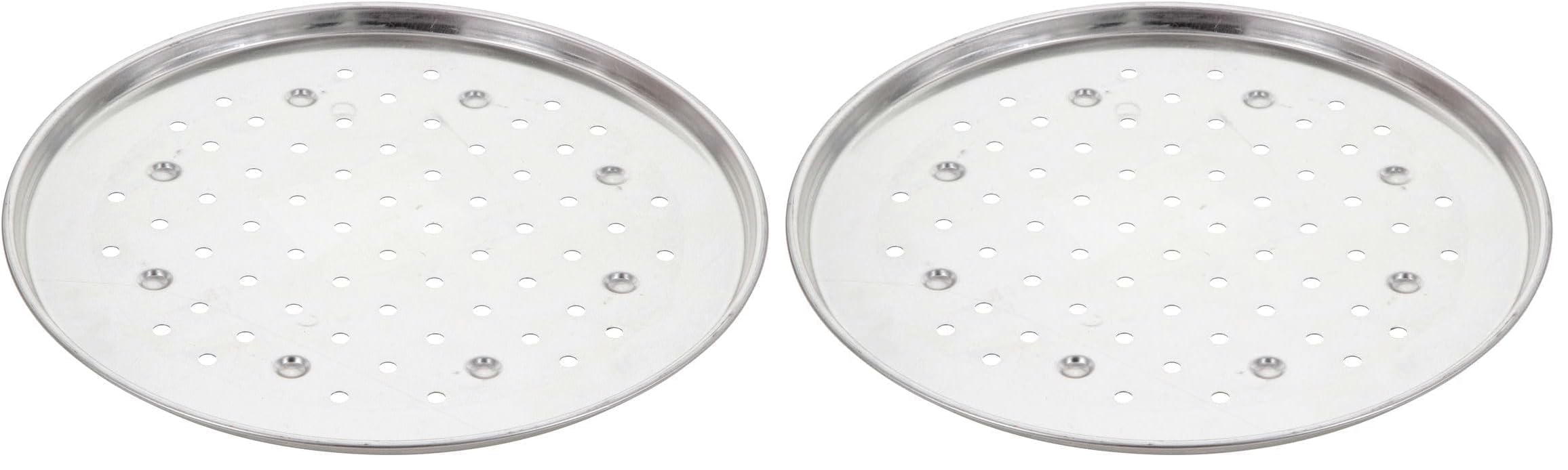Pizza perforée fer blanc Gobel 127130 | Lot de 2 plaques de cuisson rondes
