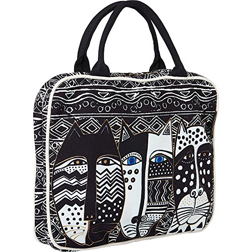 Bolso de viaje cosmético Laurel Burch Wild Cat Negro y Blanco miniatura 4