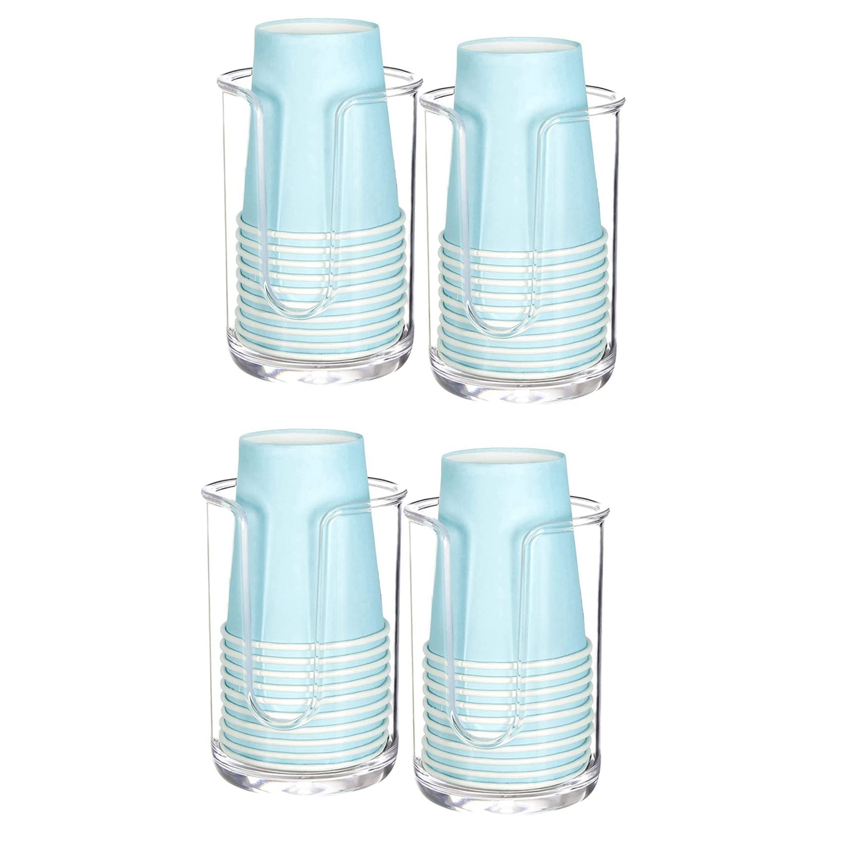 Hndhbfgrt 4X Acrylic Bathroom Cup Dispenser Holder for Disposable Paper Cup,Mouthwash Cups Holder for Bathroom Guest Room Counter