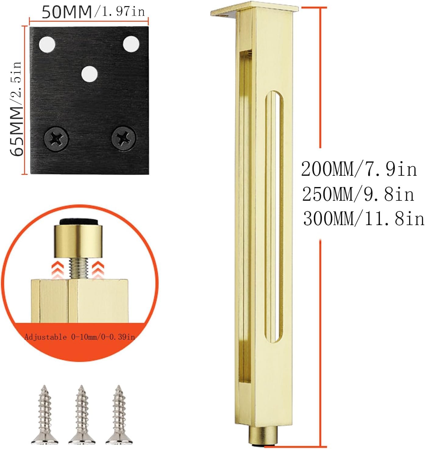 nóżki do szafek, 4 nogi meblowe, regulowane metalowe nóżki do szafek(20cm/7.9in)