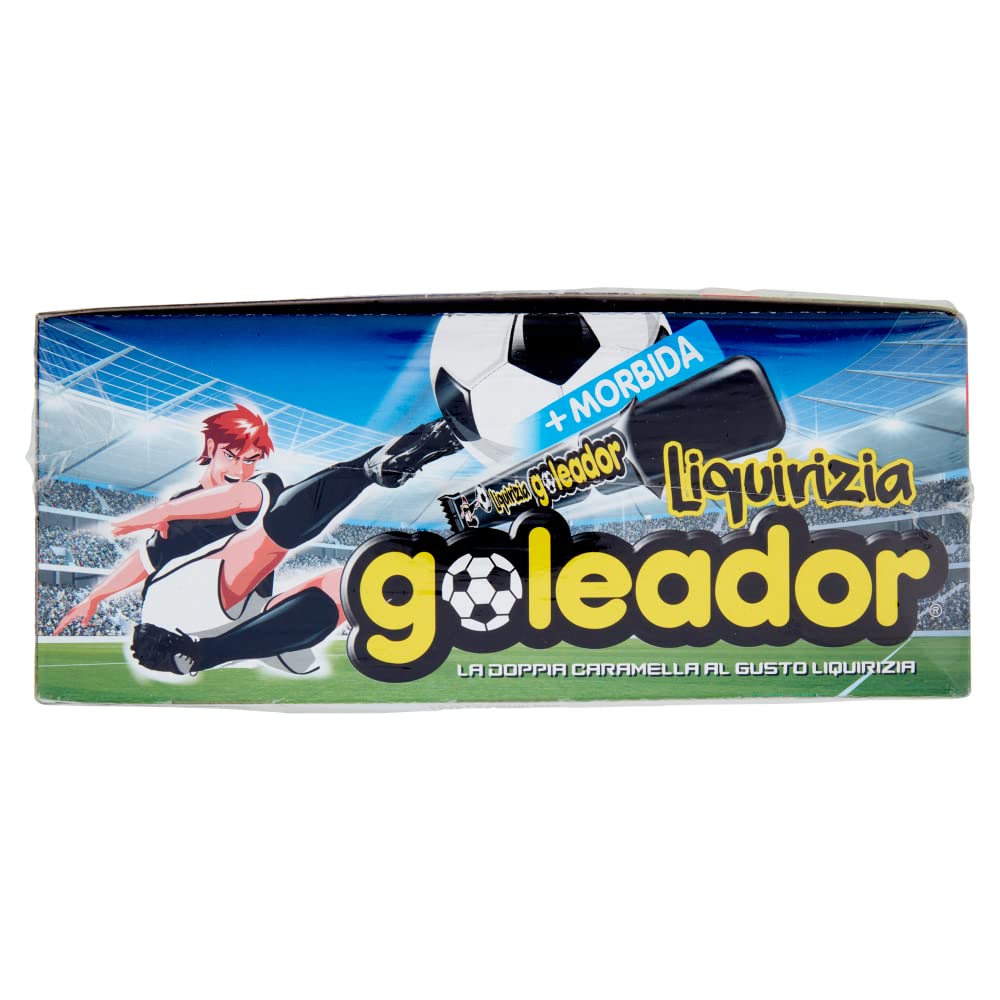 Goleador Liquirizia, Doppia Caramella Gommosa, Senza Glutine, Idee Regalo per Compleanni e Feste, Confezione da 200 monopezzi