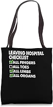 Leaving Hospital Checklist All Fingers Limbs Organs Tote Bag