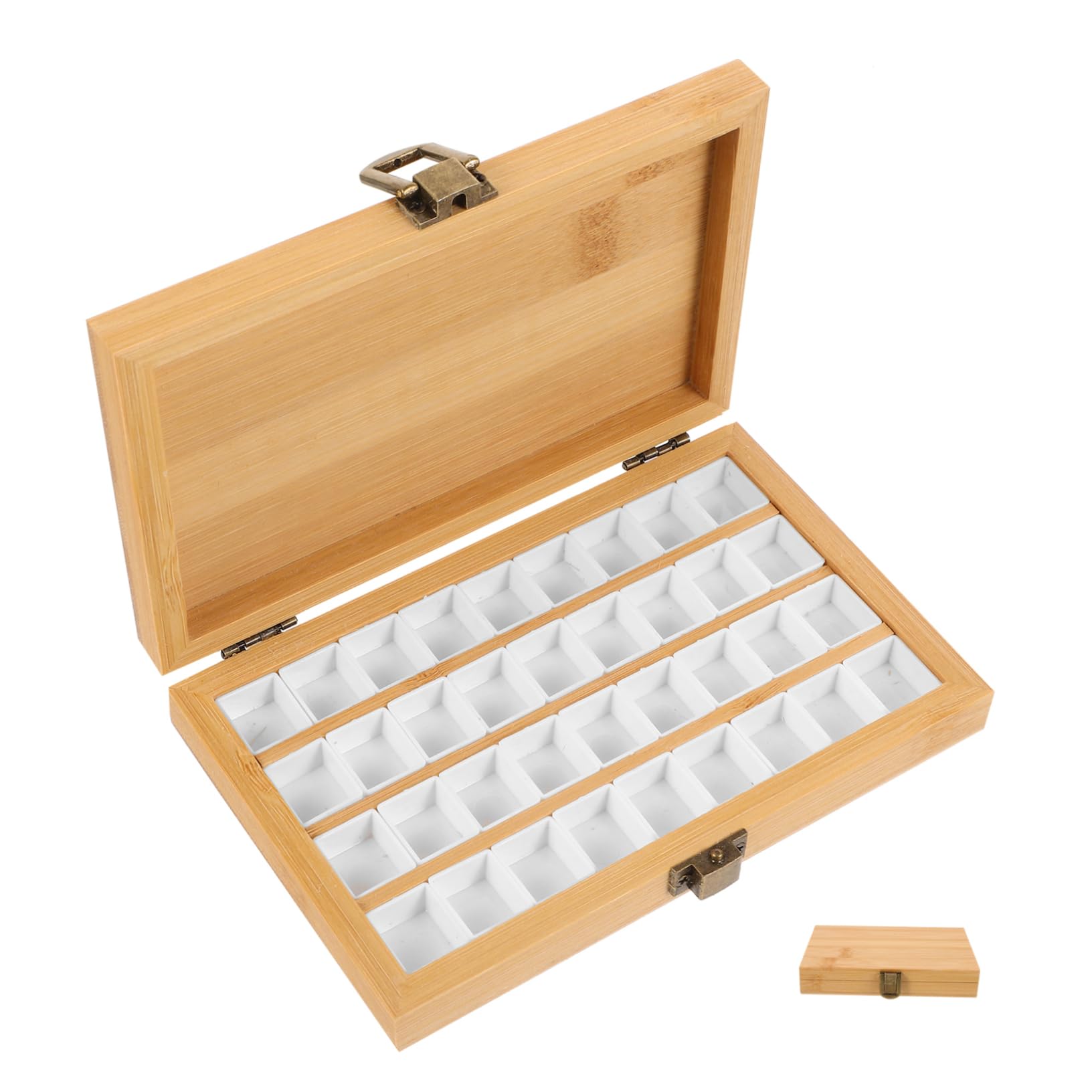 HOMSFOU Pigment Storage Container Empty Watercolor Paint Box Coloring Box Easy-Clean Design