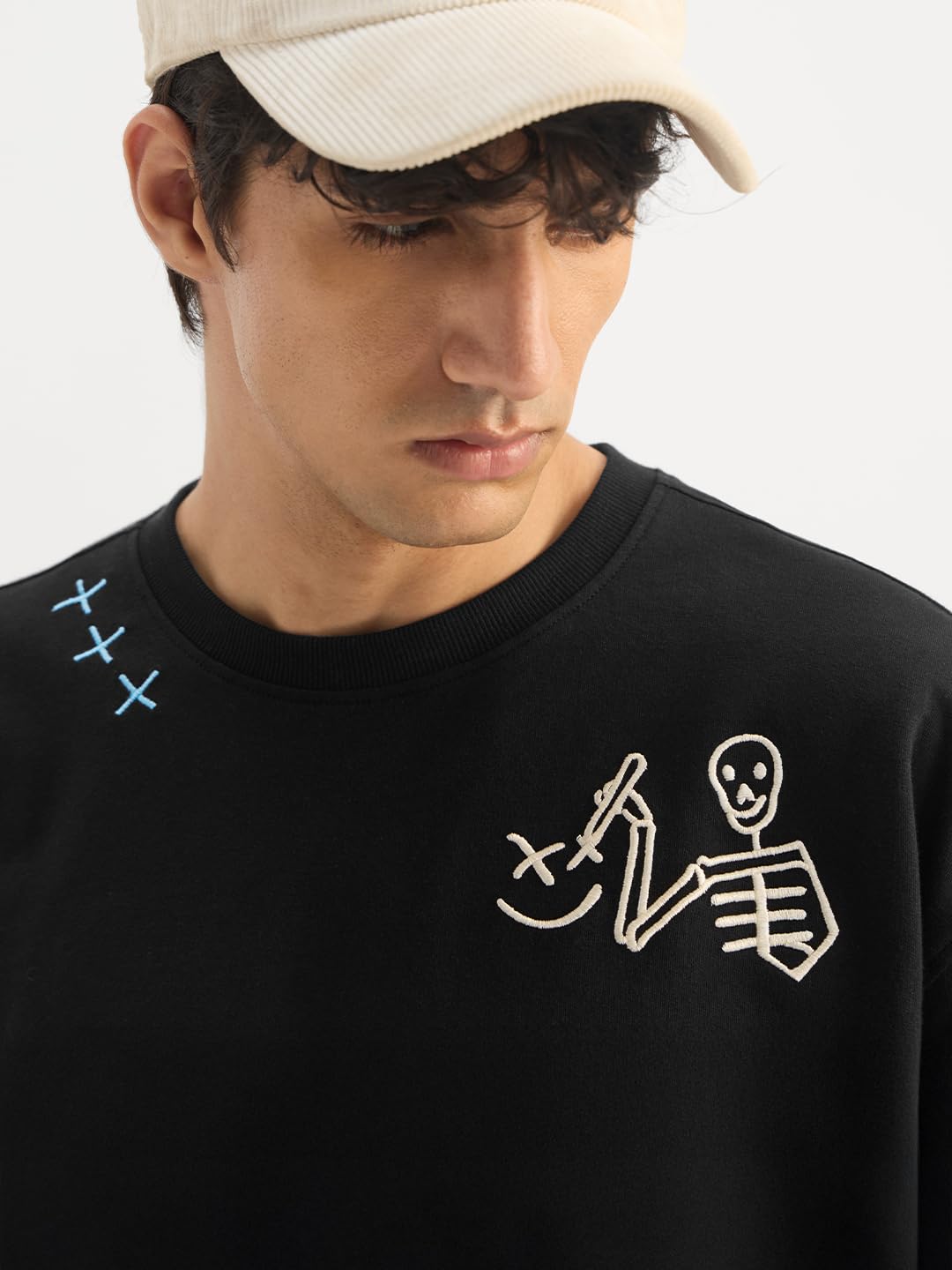 The Souled Store T-shirt oversize: Stay Weird Uomini e Ragazzi Manica Corta Girocollo Ricamato Streetwear Casual T-Shirt