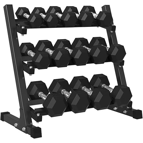 Mikolo Dumbbell Sets with Rack, Rubber Hex Dumbbells, Multiple Choices in 160/200/380/450/550LB, Hand Weights with Chrome Handle for Strength Training
