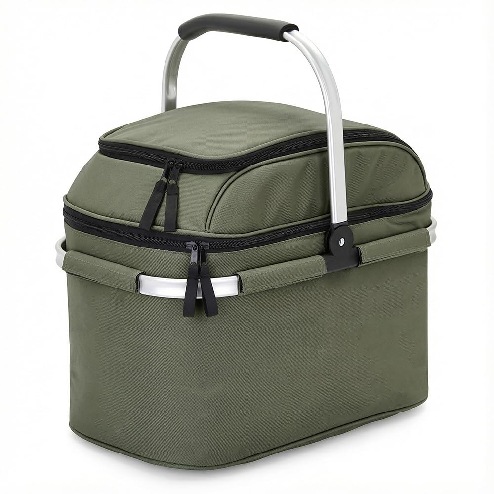 Livoo – Panier Pique-Nique 4 Personnes SEP117VE – 23L, 600D, 29 Accessoires Inclus