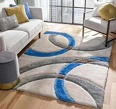 Roar Carpet Super Ultra Soft Shaggy (Grey Blue, 4X6 FEET) Handcrafted Anti-Skid Silk Touch Carpet