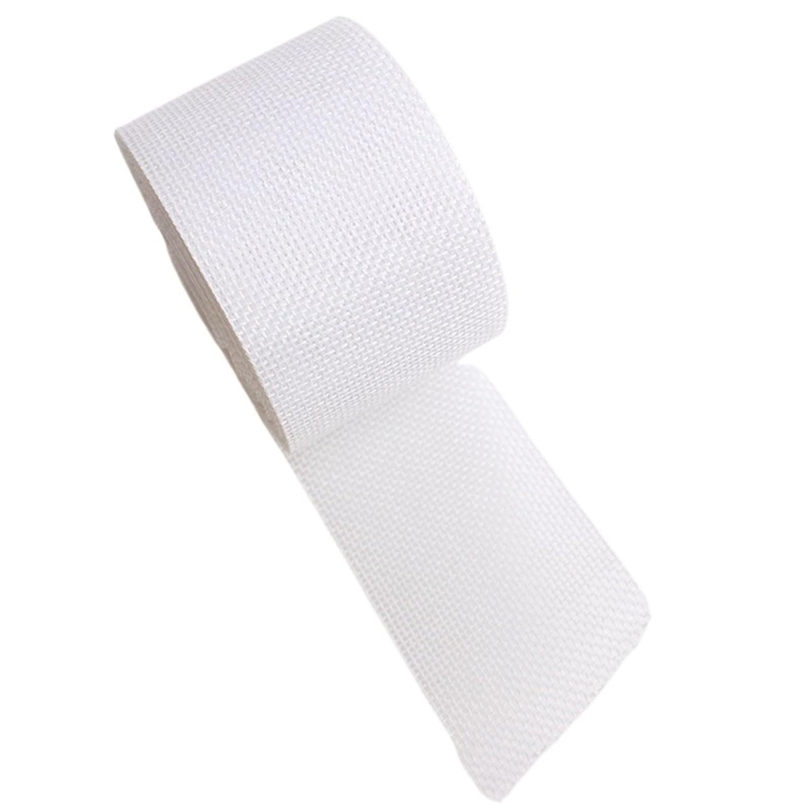Burlap Fabric Roll 10M/Rolls Burlap Wired Ribbon Roll 5cm Wide Colorful Weave Jute for DIY Craft Wrapping Decor(19 White)
