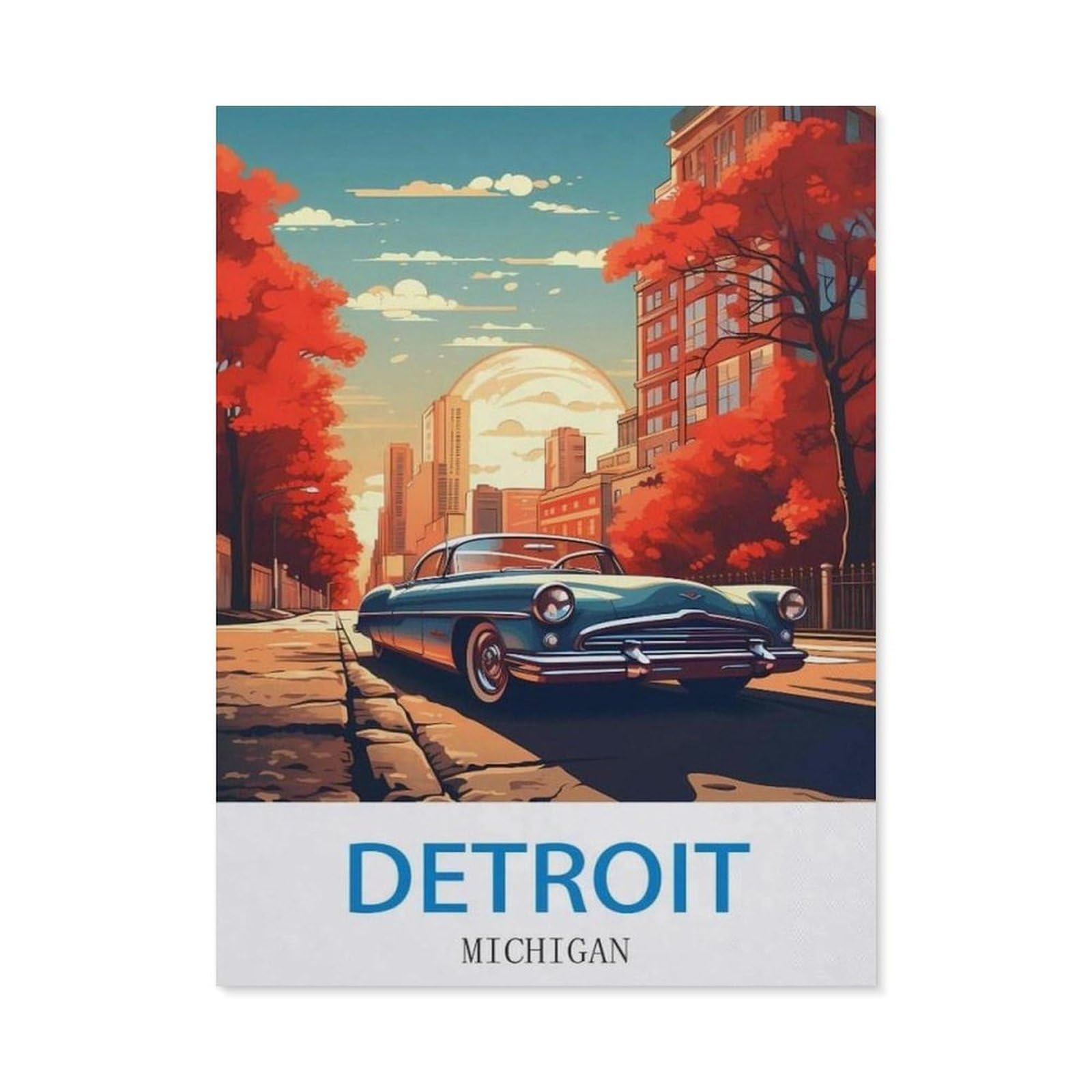 BEAYODKP Diamond Painting，Detroit Michigan（30x40cm）
