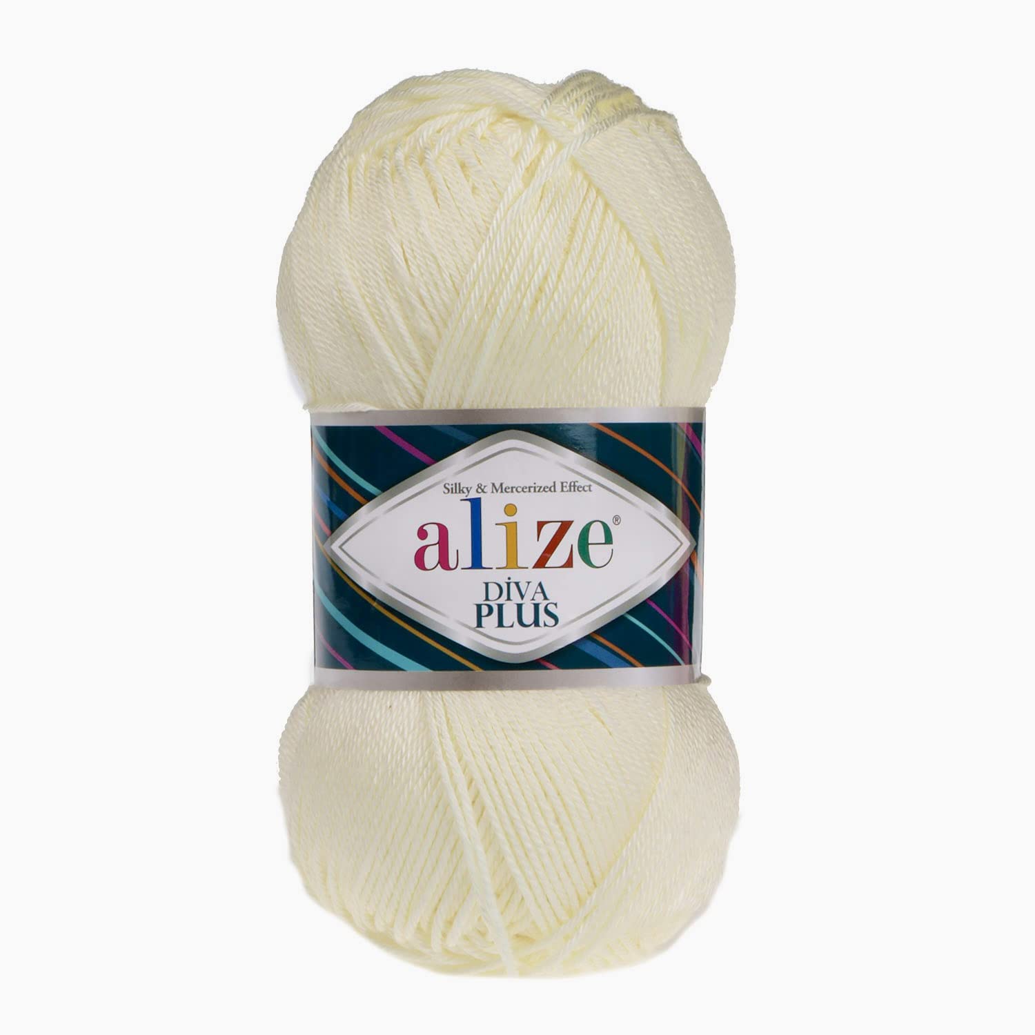 Alize Diva Plus Yarn, Silky and Mercerized Effect 100% Microfiber Acrylic, 100 Grams Crochet Yarn for Blanket, Amigurumi and All Craft, Turkish Yarn for Beginner (1-Cream)