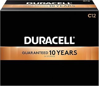 Duracell CopperTop C Alkaline Batteries, 12-Pack | Long-Lasting Power, Recloseable Package for Remotes, Flashlights & Toys