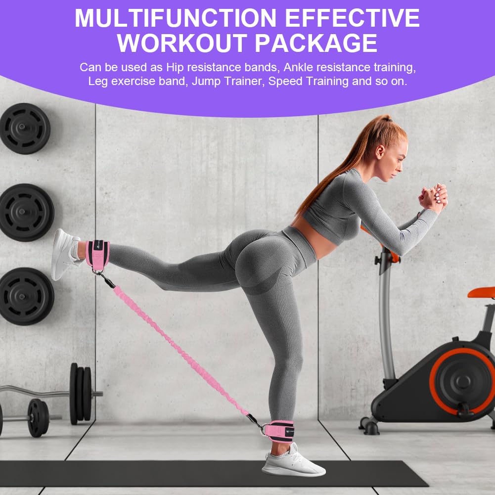 Flintronic Resistance Bands Set, Ankle Resistance Bands, Gym Cuffs with Double D-Ring - Image 3