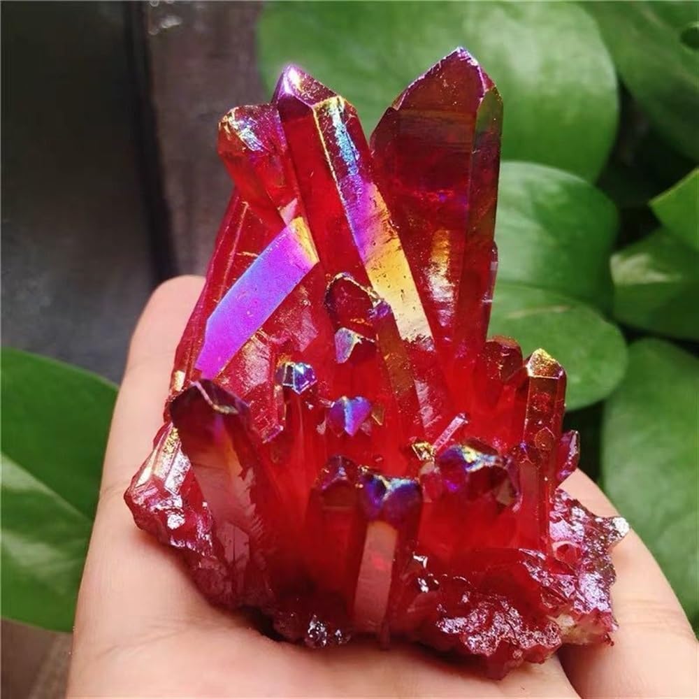 Crystal Quartz Electroplated Colourful Column Ore Or Ornaments Aquarium Home Decor Stone (Size : 600-700g)