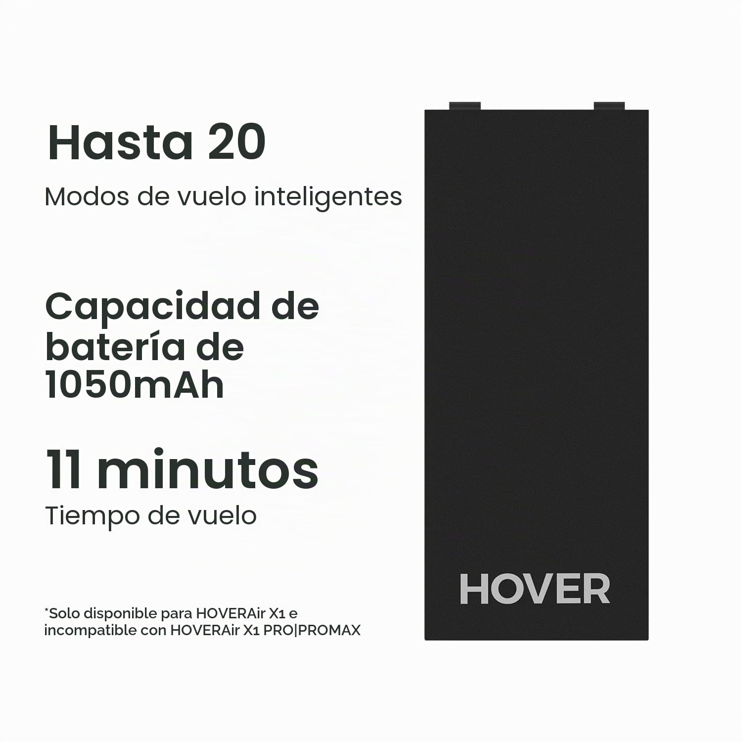 HOVERAir Accesorio de batería para HOVERAir X1 Negro