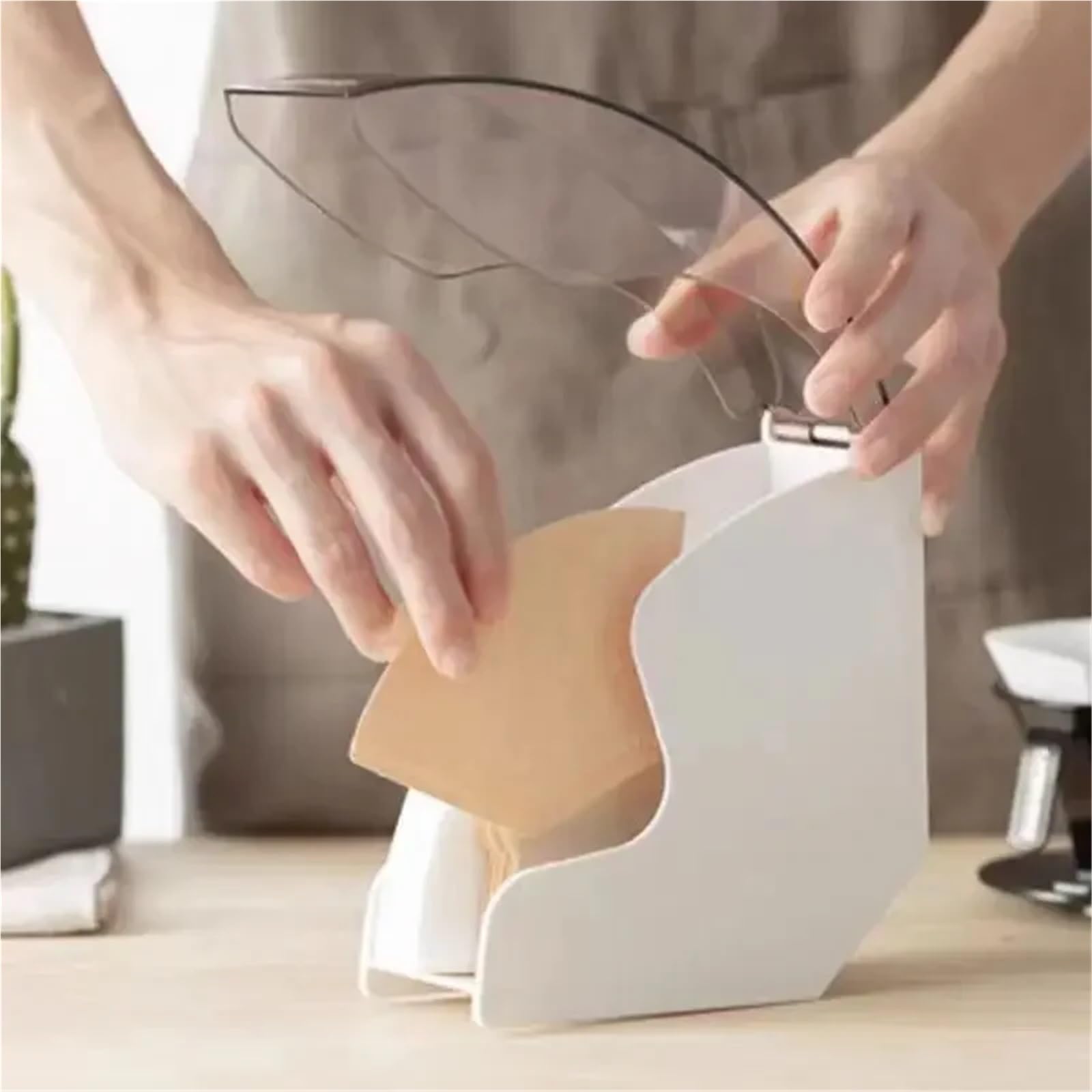 2 stücke Dispenser Kaffeefilterpapierhalter Aufbewahrungsbox Versiegelt Staubdicht Cafetera Hand Drip Coffee Kit Kaffeewerkzeuge Für Kaffeebar(White)