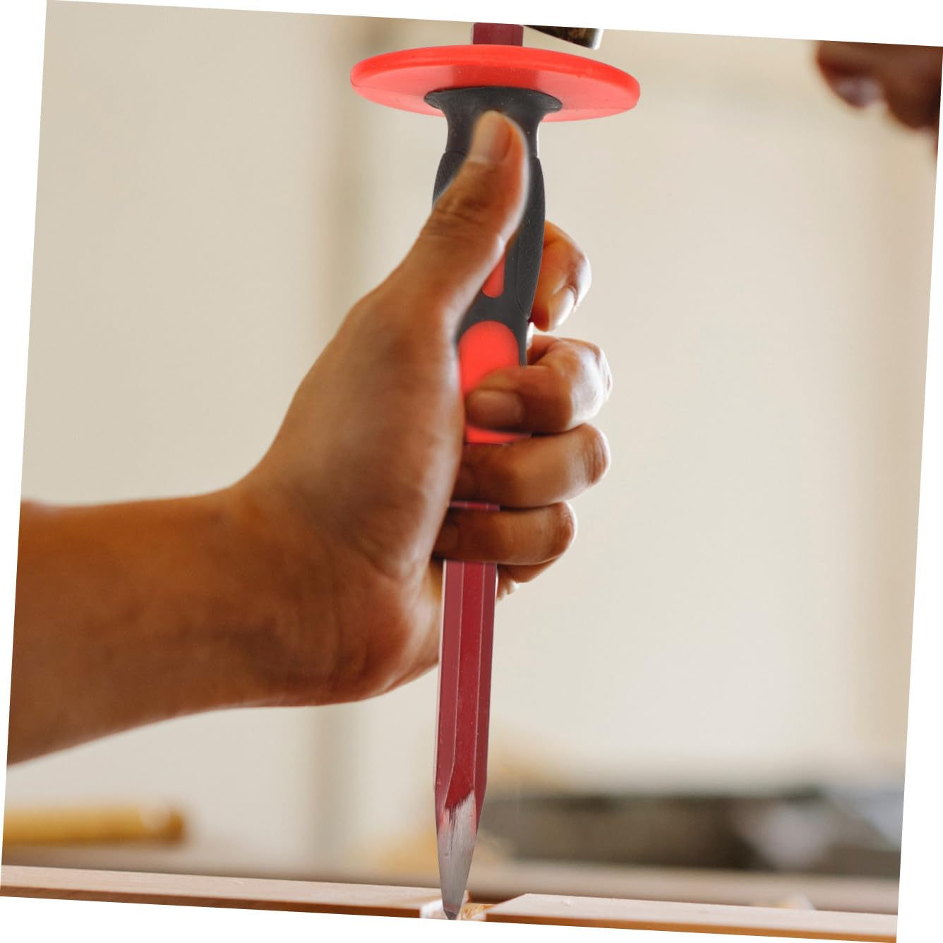 Set Scalpelli per Calcestruzzo e Roccia da 250 Mm in Acciaio al Cromo Vanadio Temprato, Impugnatura Ergonomica Antiscivolo e Protezione Mano, Utensili per Muratura e Demolizione,