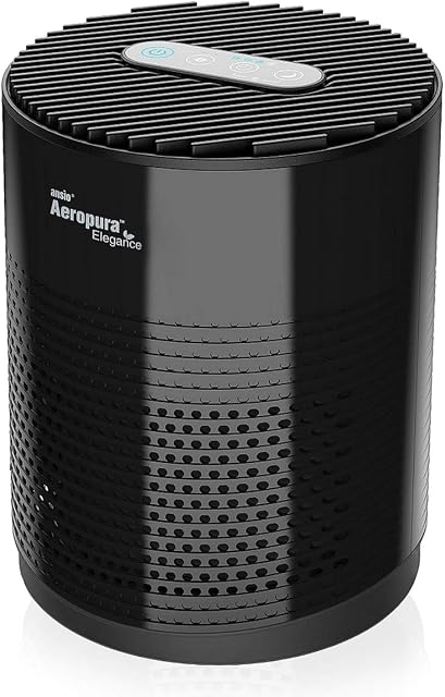 ANSIO Air Purifier for Home with True HEPA Activated Carbon Filter,Portable Air purifier for Bedroom, Air Cleaner for Dust, Smokers, Pollen, Pets, Dander, Cooking, Allergy -Black