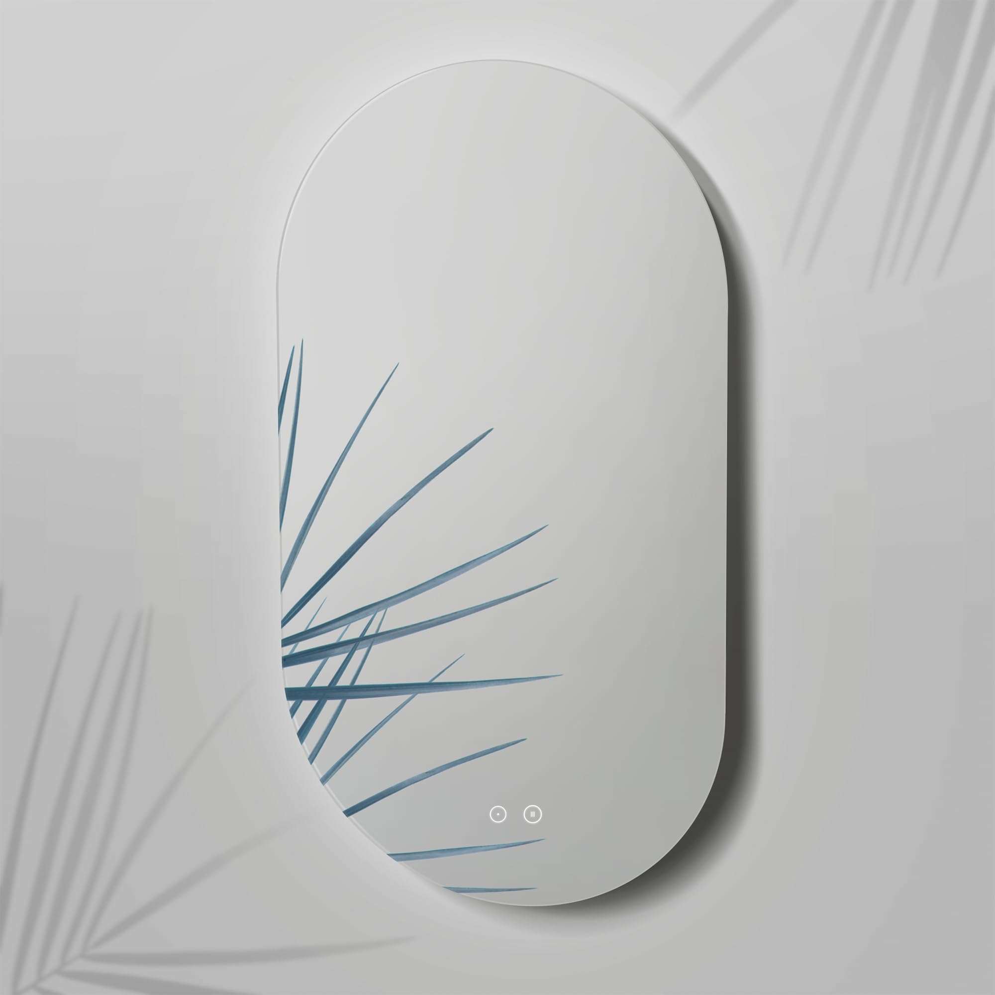 Espejo de Baño Ovalado con Luz LED Regulable, Antivaho, Interruptor Táctil y Apagado Automático, Diseño Moderno, Iluminación Ajustable y Fácil Instalación en Pared 50x90 cm