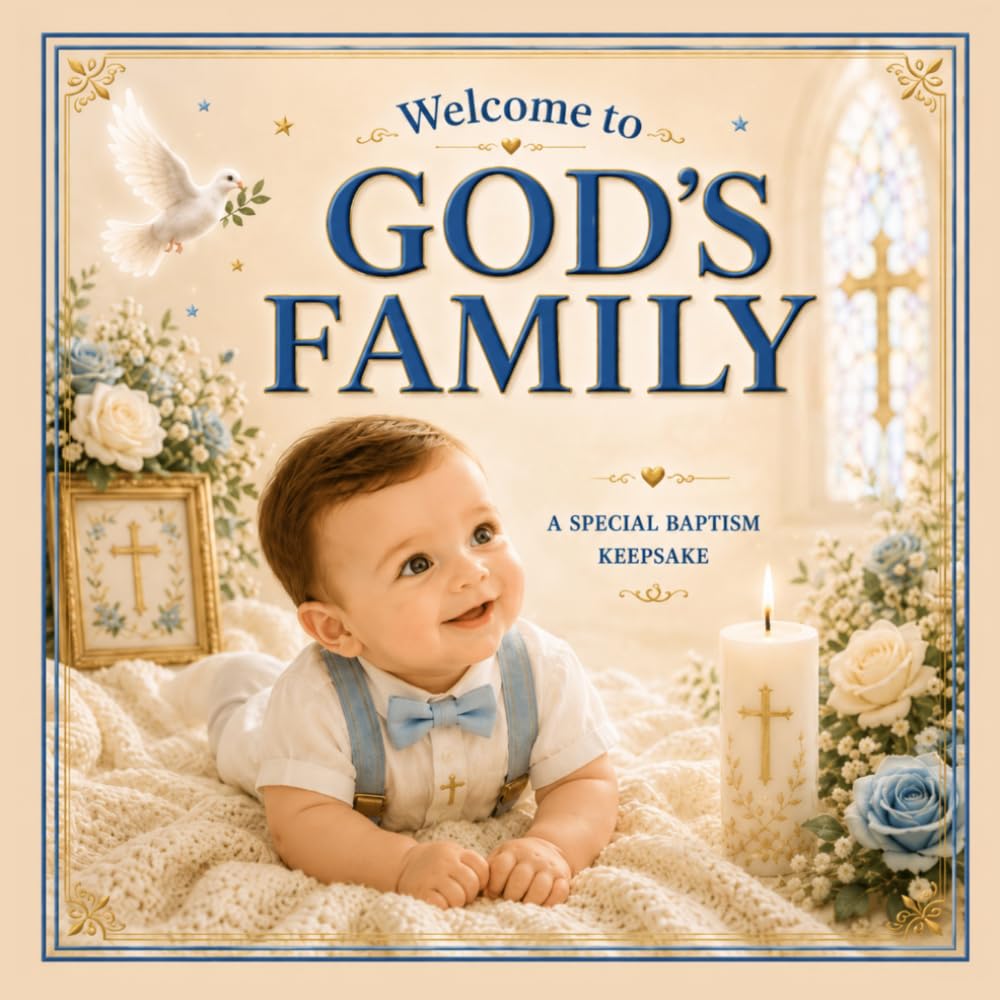 Welcome to God's Family: Baptism Keepsake Book for Baby Boys: Christian and Catholic Faith-Filled Gift for Baptisms, Christenings, and Dedications (FAITH-FILLED BOOKS BY SAMANTHA MANDARINO)