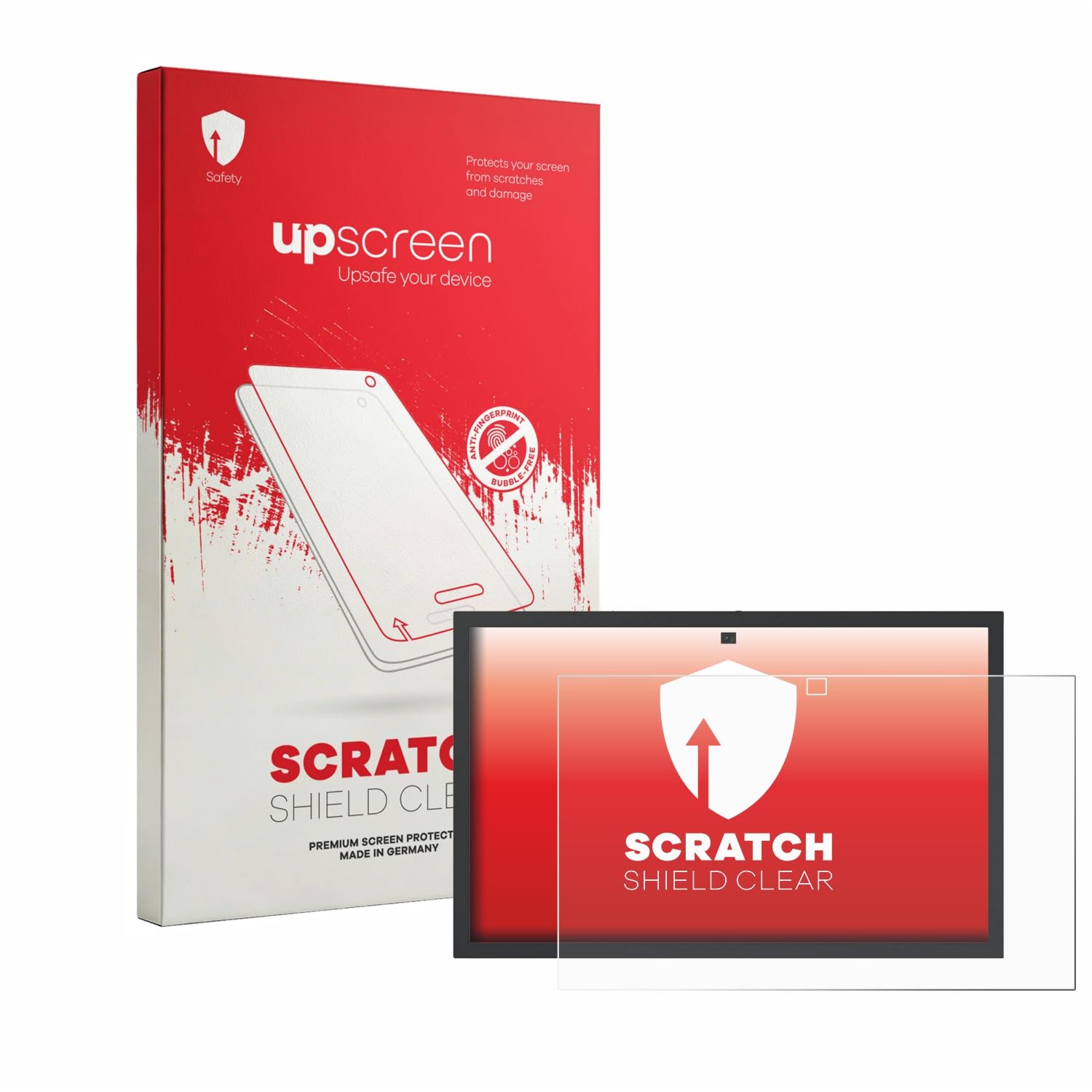 upscreen Pellicola Protettiva per Amazon Echo Show 21 | , Chiara Protezione Schermo Made in Germany, Anti-Graffio Trasparente Mounting Kit