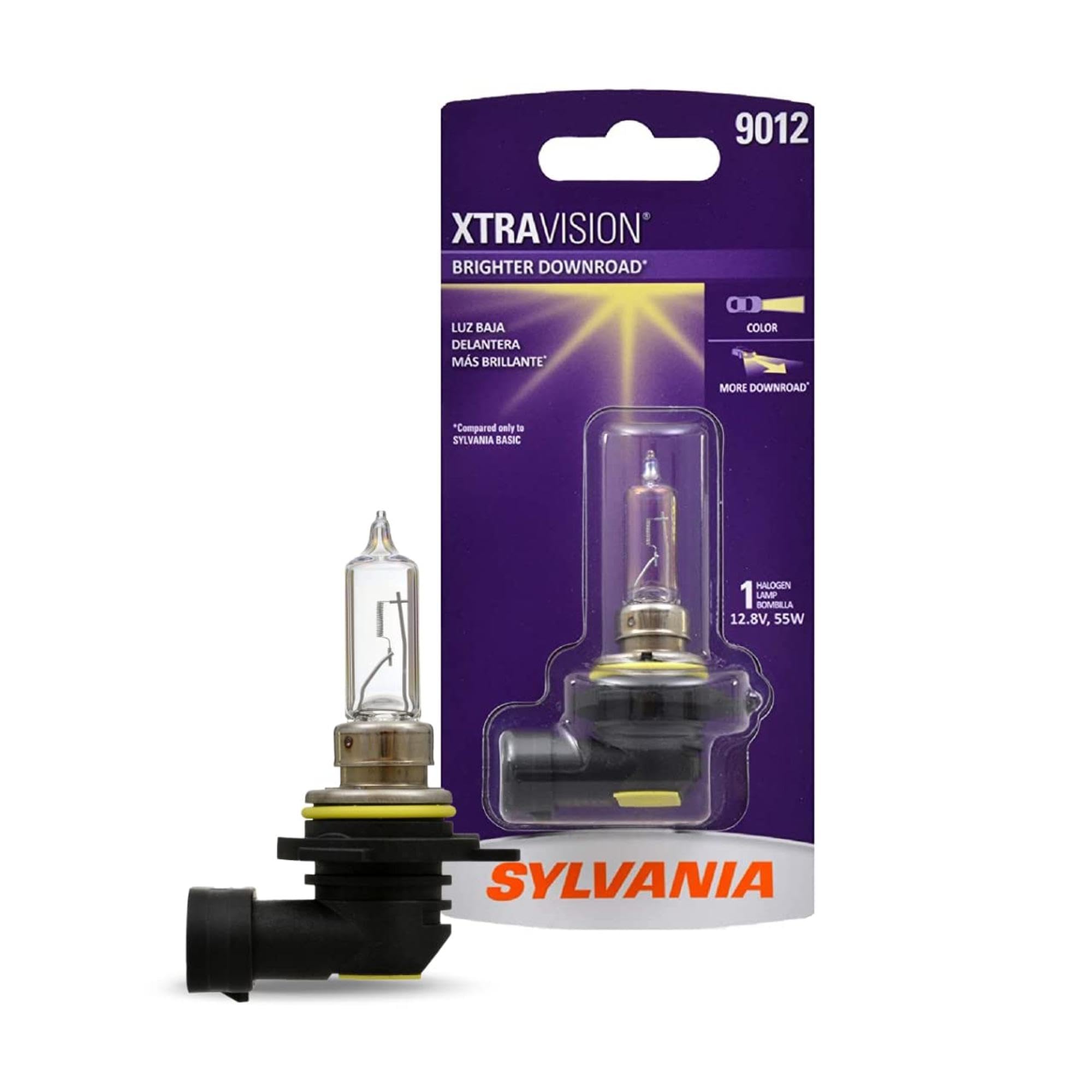 SYLVANIA - 9012 XtraVision - High Performance Halogen Headlight Bulb, High Beam, Low Beam and Fog Replacement Bulb (Contains 1 Bulb)