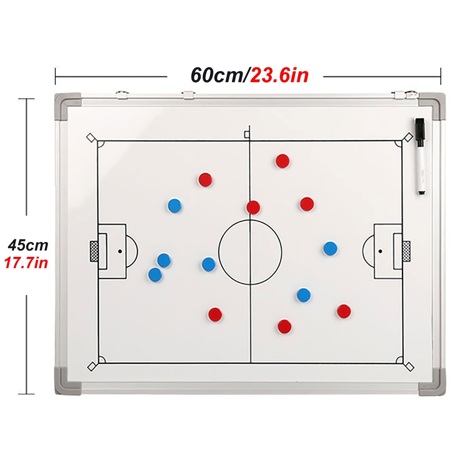 Lavagnetta Strategie di Calcio, Lavagna Calcio Allenatore con Penna Magneti con Penna, Resistente e Durevole, Design Appendibile, per Allenamento Competizione