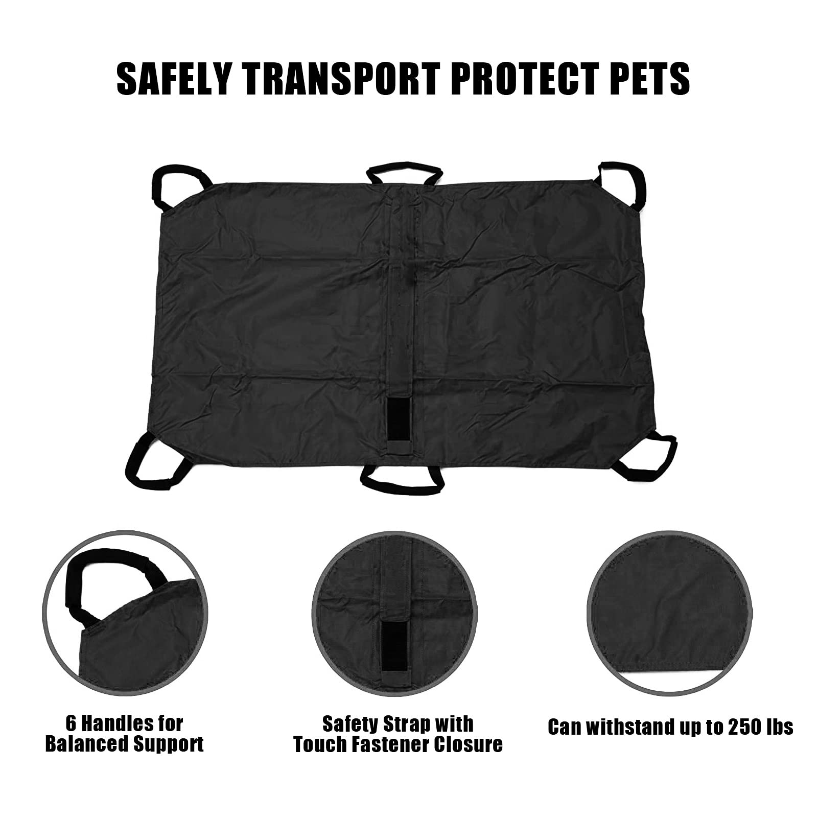 Civière De Transport Pour Chiens, Transporteur De Sauvetage D'urgence Pour Animaux Avec Sangle De Sécurité, Feuille De Glissement D'aide, Avec Sangle De Sécurité Pour Garder Votre Animal En Sécurité