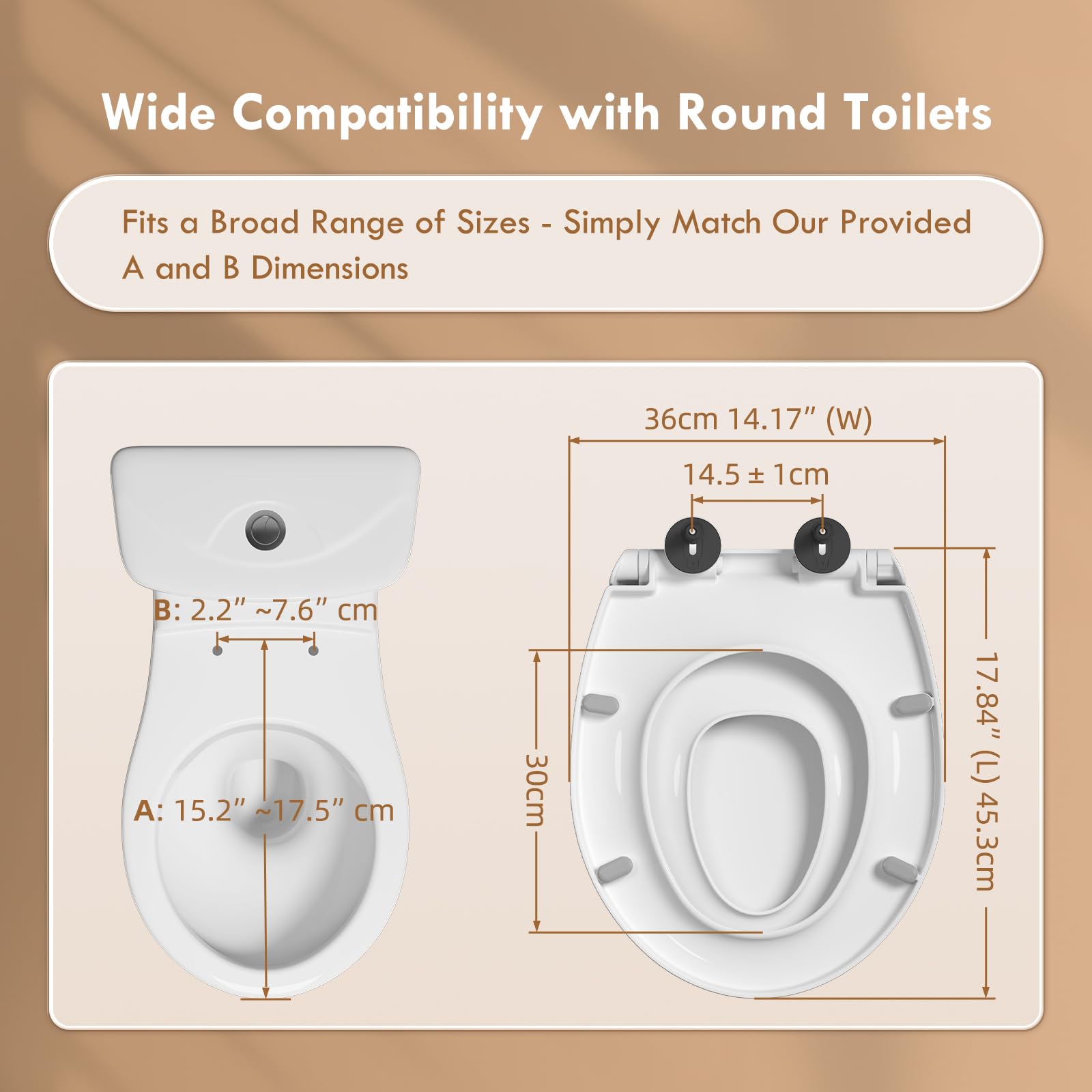 Sedile WC con sedile per bambini, chiusura lenta, rimovibile, rotondo