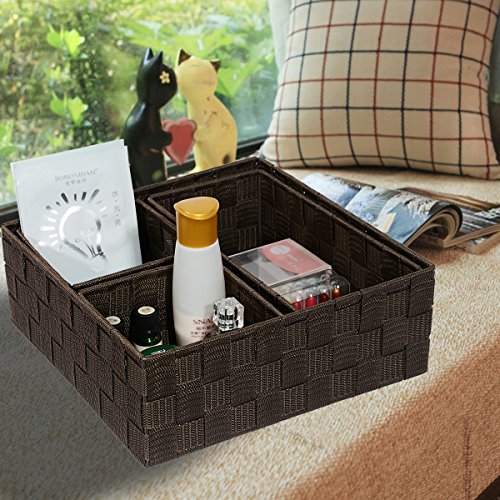 image for Posprica Woven Storage Baskets for Organizing, Small Baskets Cube Bin 