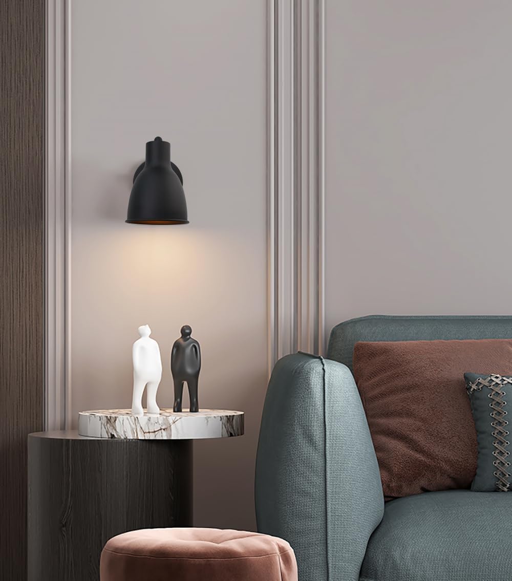 Pathson Dimmable Wall Sconce Lighting with Adjustable Light Head, Vintage Metal Wall Vanity Lighting, Hardwired Bedside Wall Light Lamp for Bedroom Living Room Bathroom Dining Room Study Room