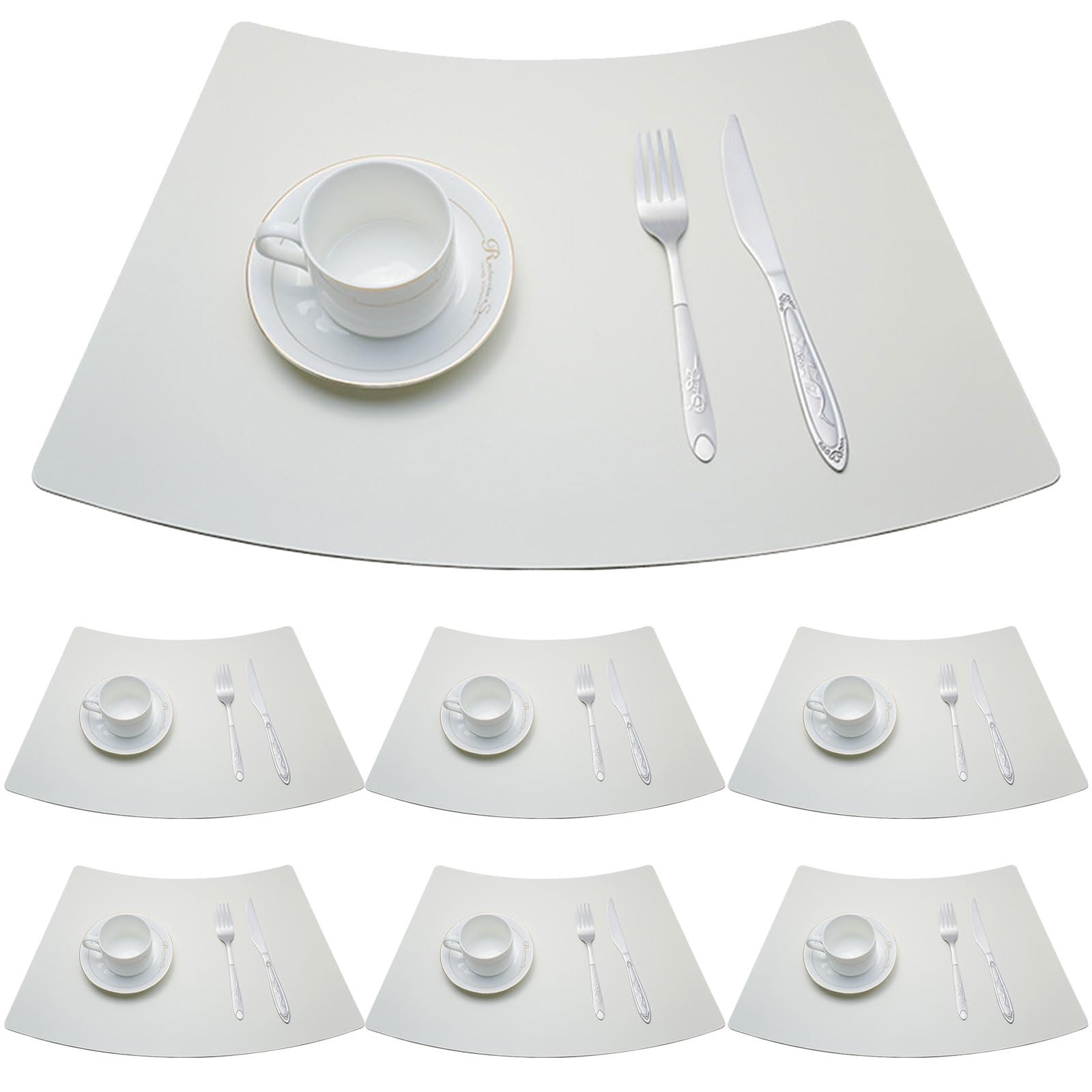 Décoration de Table, Sets de Table, Set de 4/6/8 Sets de Table Ronds en Similicuir antidérapants, résistants à la Chaleur et lavables
