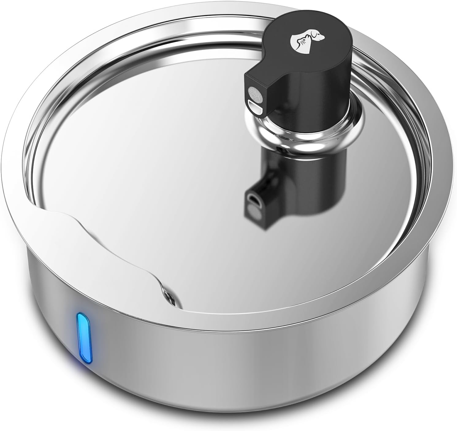 Stainless Steel Dog Water Fountain, 7L/1.8G/236oz Pet Water Fountain for Large Dogs & Multi-Cats, Dog Water Bowl Dispenser with Quiet Water Pump and Replacement Filters (Primary, 7L)