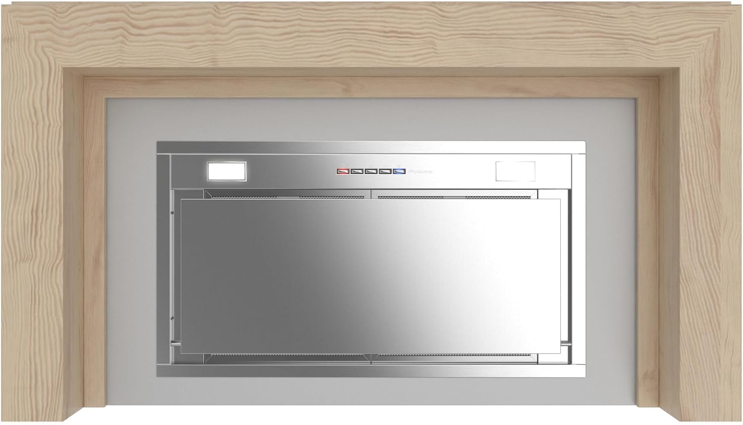 Futuro Futuro Country 36 Inch Wall-mount Ducted Range Hood, Classic Style Design, Painted Steel with wooden frame, LED, Ultra-Quiet, with Blower