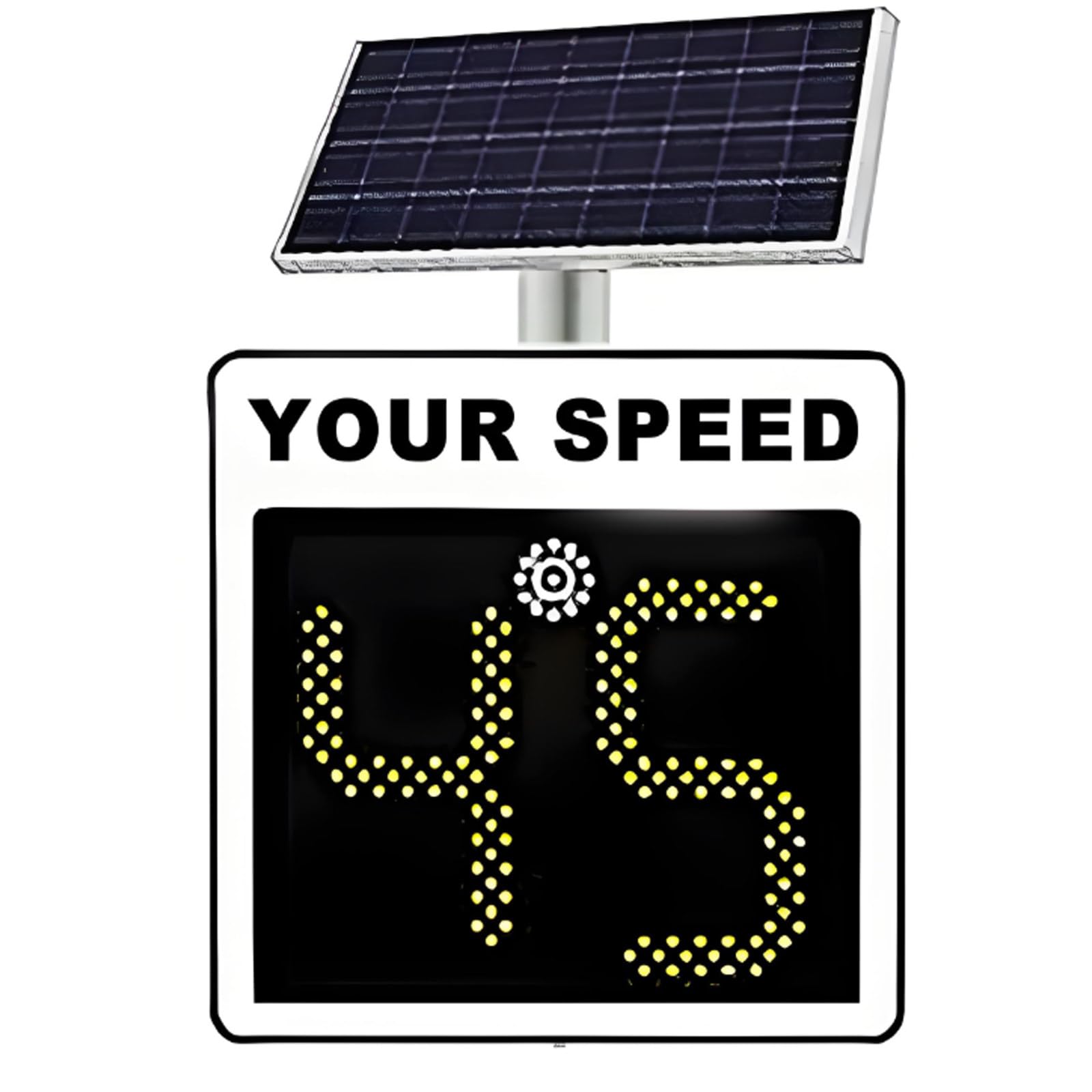 FHRKA Solar Radar Speed Display Sign, Radar Detective Speed Warning Sign,Full Set of Installation Accessories with Speed Warning